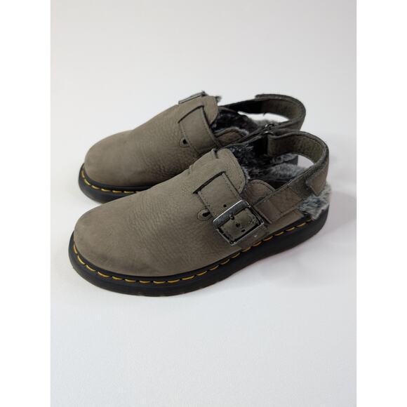 Dr. Martens Jorge II Leather Slingback Mules Muted Olive Shoes Size 8 - Picture 2 of 11